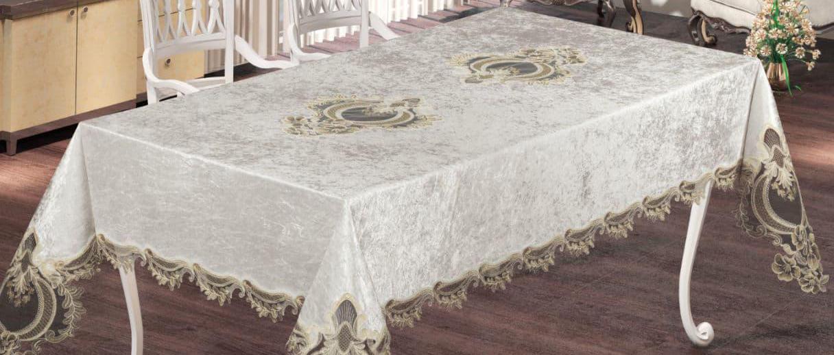 Скатерть велюровая Sagol 160x350 IREM Cappucino (CN5713)