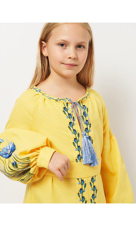 Платье-вышиванка детское Вышиваночка р. 158 Желтый (8215-8) - фото 4 Платье-вышиванка детское Вышиваночка р. 158 Желтый (8215-8) - фото 4