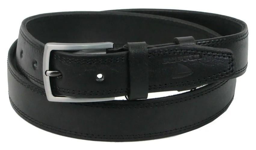 Ремень кожаный мужской Skipper 3,5 см Черный (super696_1280-35)