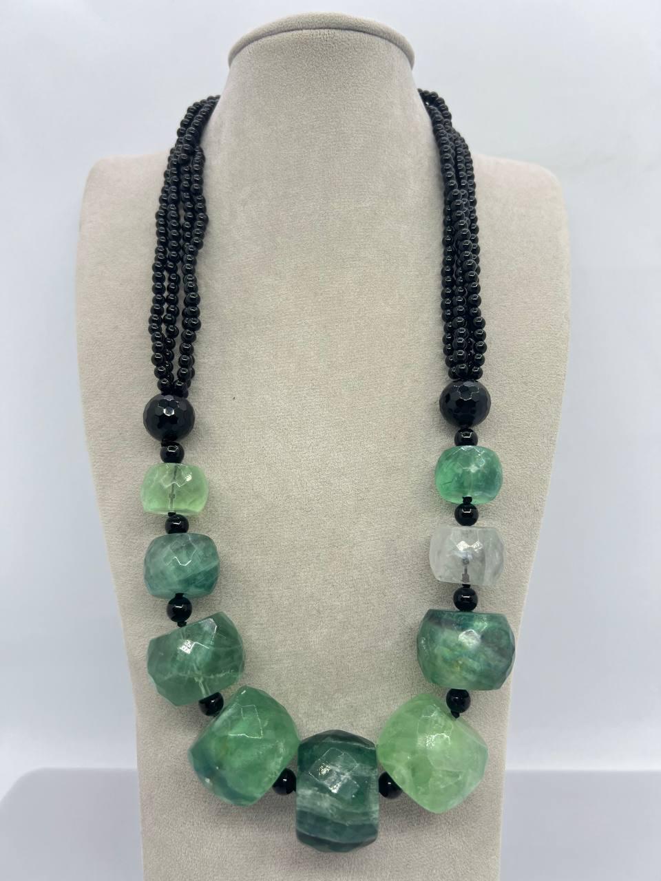 Бусы флюорит 52 см Зеленый (11609)