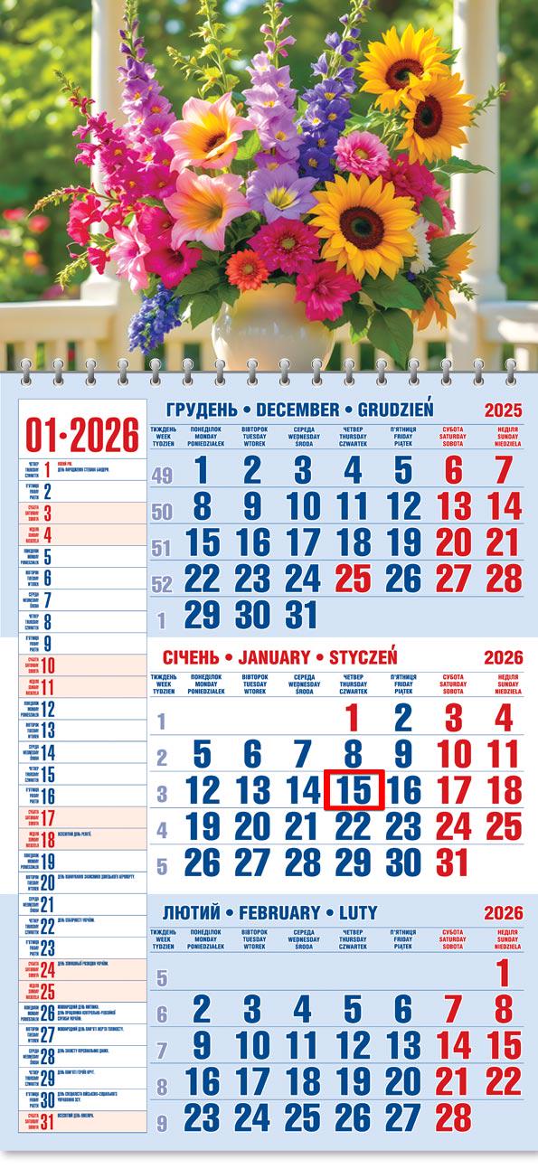 Календар на 2026 р. Офісний 1 Літо в букеті