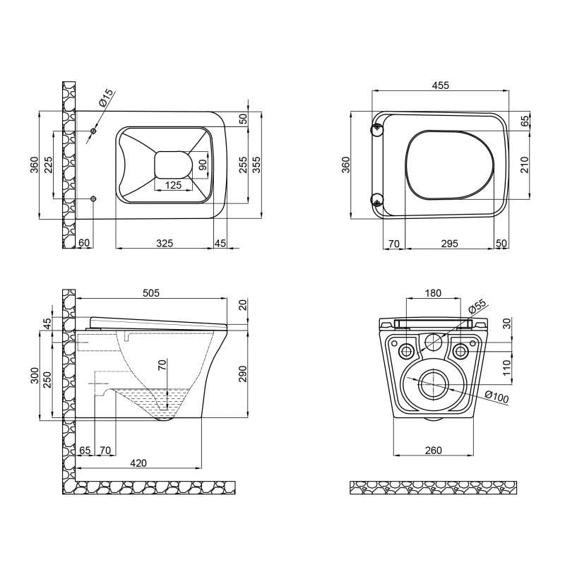 Унитаз подвесной безободковый Qtap Gemini с сиденьем Soft-close и Quick release Белый (QT25332614EW) - фото 2