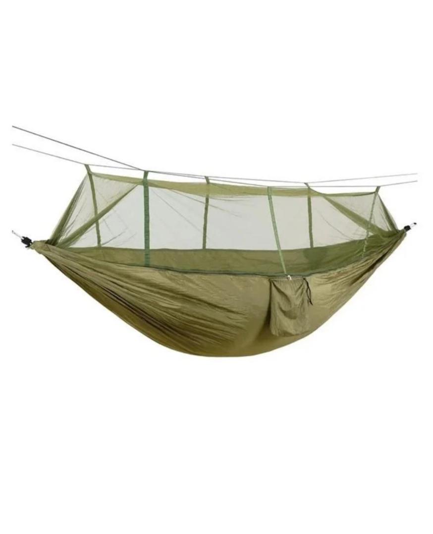 Гамак туристический двойной Hammock With Net Army с москитной сеткой для отдыха до 200 кг - фото 1 Гамак туристический двойной Hammock With Net Army с москитной сеткой для отдыха до 200 кг - фото 1