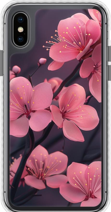 Чехол на iPhone X Пурпурная сакура (6075pc-1050-42517)