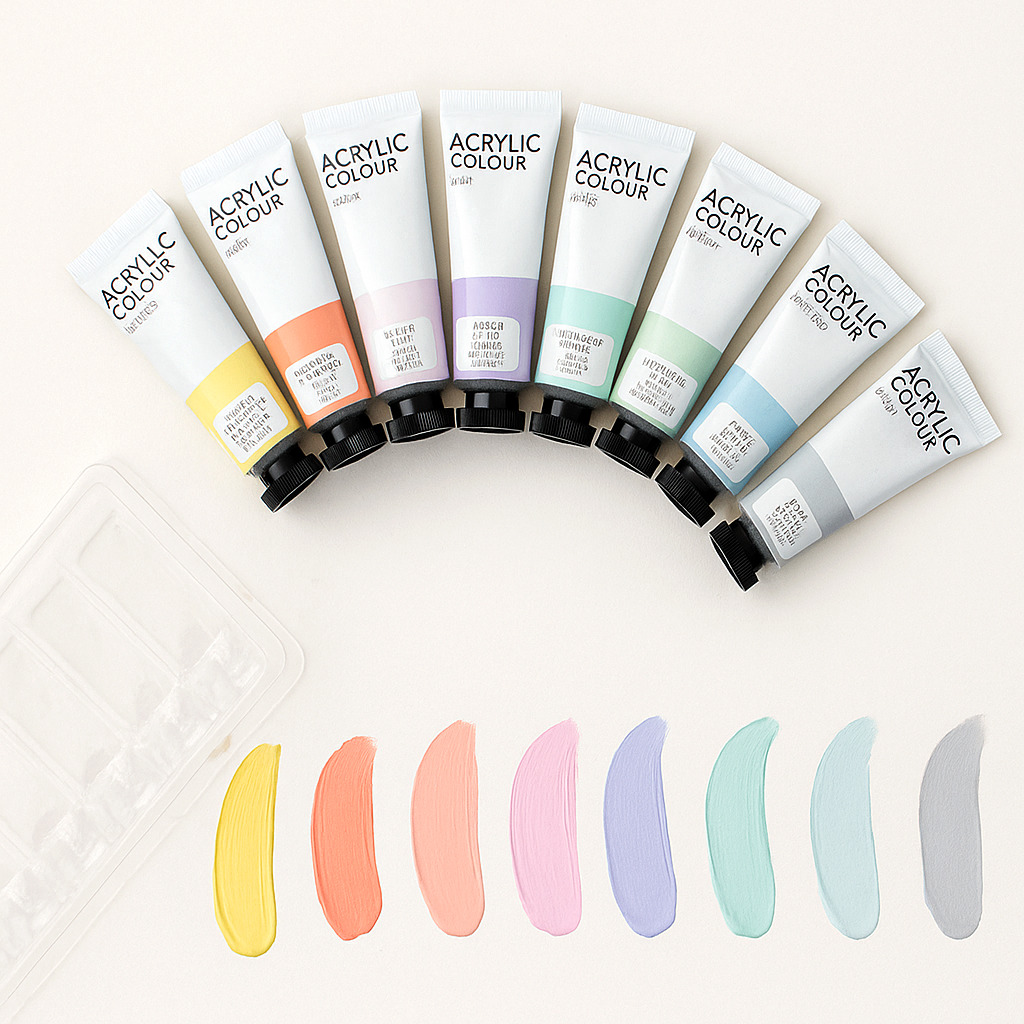 Краски акриловые художественные тюбики в коробке 8 пастельных цветов по 22 мл (37-112012) Краски акриловые художественные тюбики в коробке 8 пастельных цветов по 22 мл (37-112012)