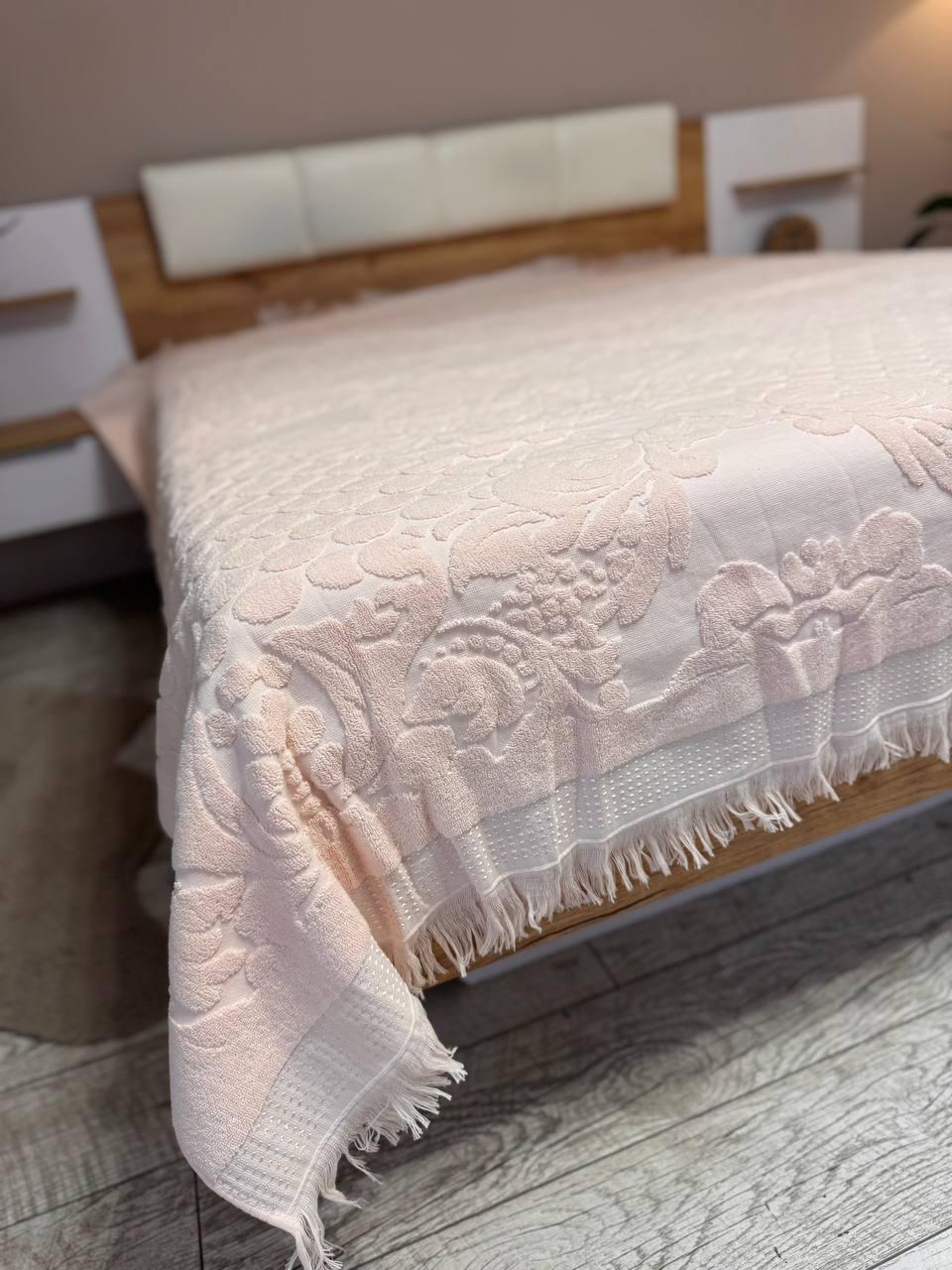 Простирадло махрове полуторне 150х200 см Ніжно-рожевий (Д-Al-mahr-pr-002) - фото 3