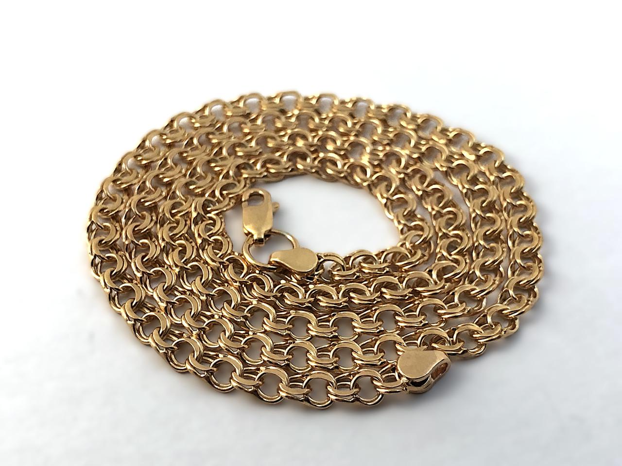 Цепочка позолоченная серебряная Бисмарк 50 см