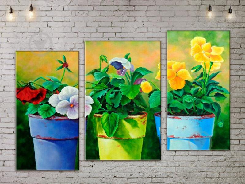 Модульная картина ArtStar цветы Цветы в Горшках ADFL0053 размер 45 х 70 см