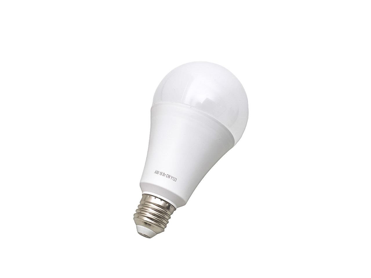Лампа светодиодная LED E27 18W CW A80 (33-747)