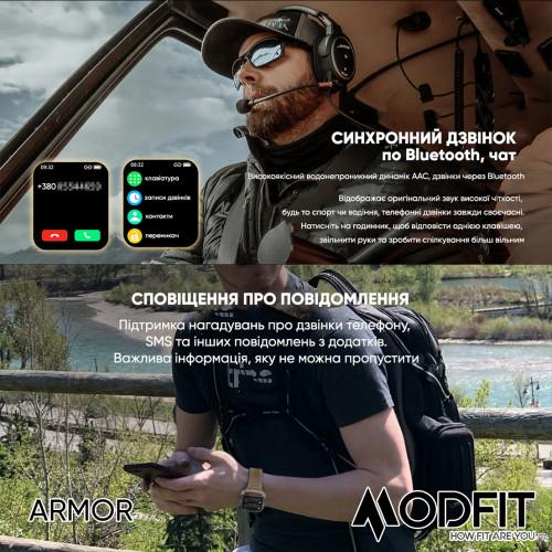 Смарт-часы Modfit Armor All Black Черный (1808623106) - фото 8