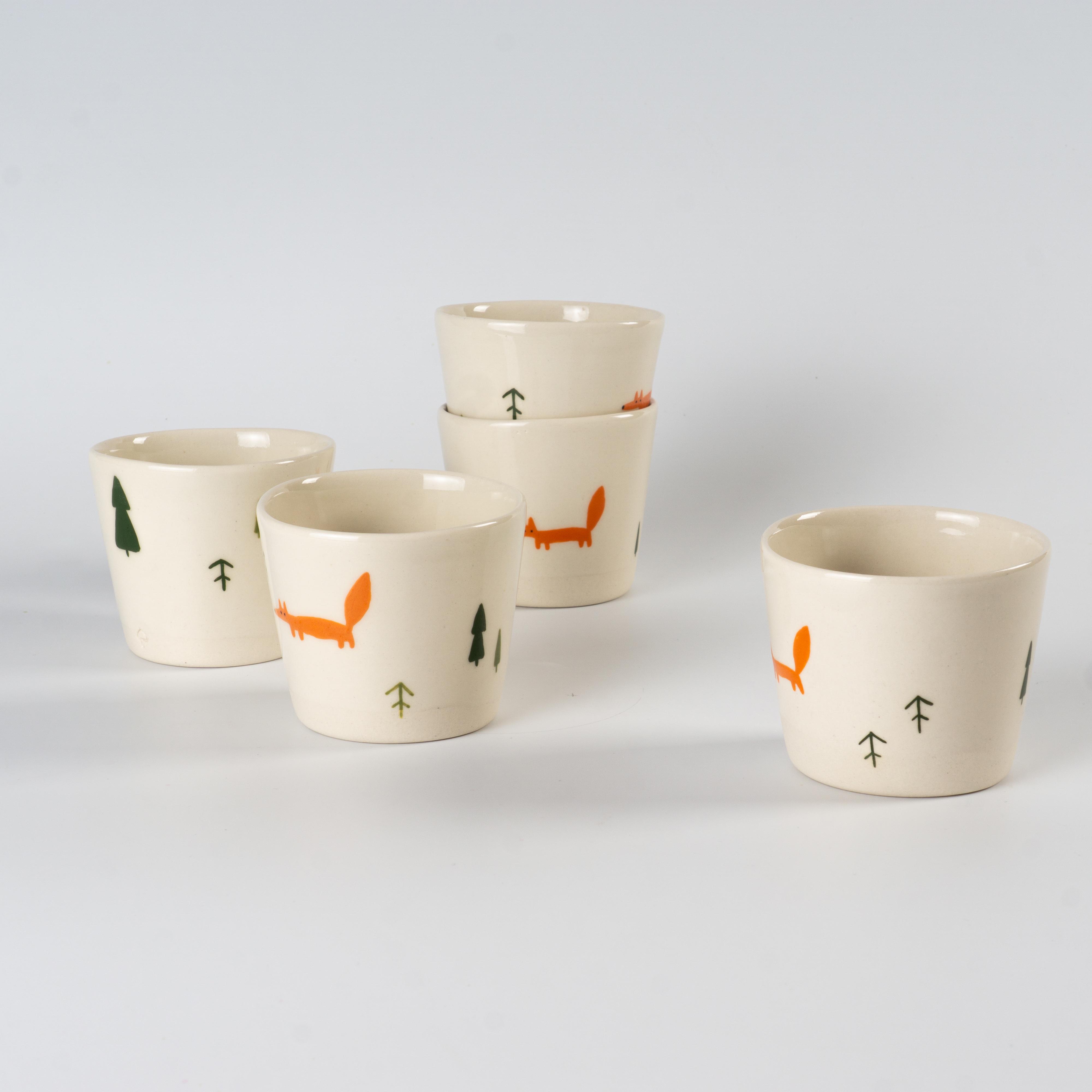Стаканчик керамический с лисичками ручная работа полуфарфор 200 мл (PRS-GL-IMG-ONE-I-FOX) - фото 4 Стаканчик керамический с лисичками ручная работа полуфарфор 200 мл (PRS-GL-IMG-ONE-I-FOX) - фото 4
