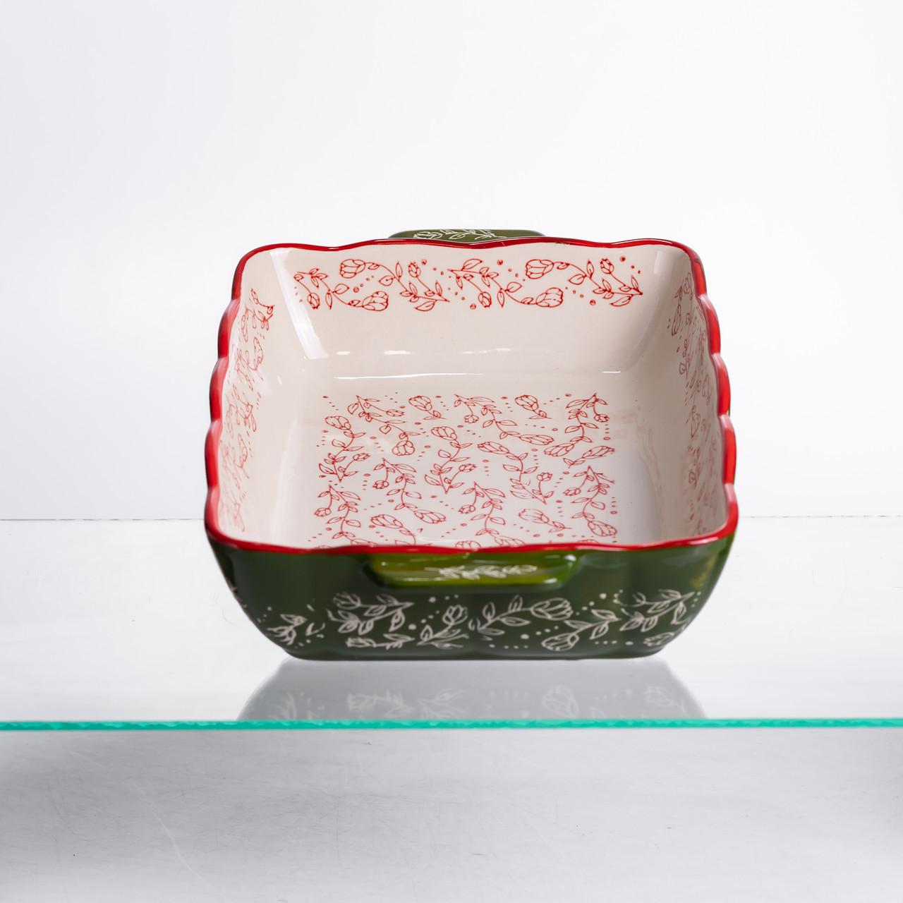 Форма для запікання Vintage прямокутна з ручками 33х21х5.5 см Зелений (HM05-11) - фото 4 Форма для запікання Vintage прямокутна з ручками 33х21х5.5 см Зелений (HM05-11) - фото 4