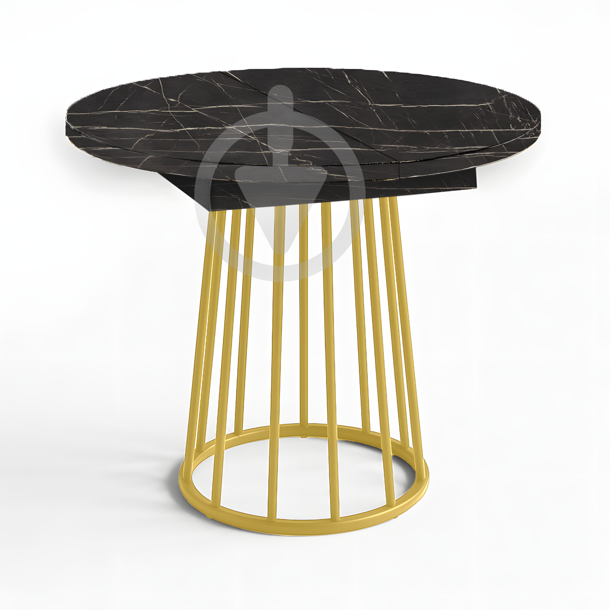 Стол кухонный раскладной RoMax Elegant Slide 80x80/110x80 см Loft Пьетра Гриджио/Золотой