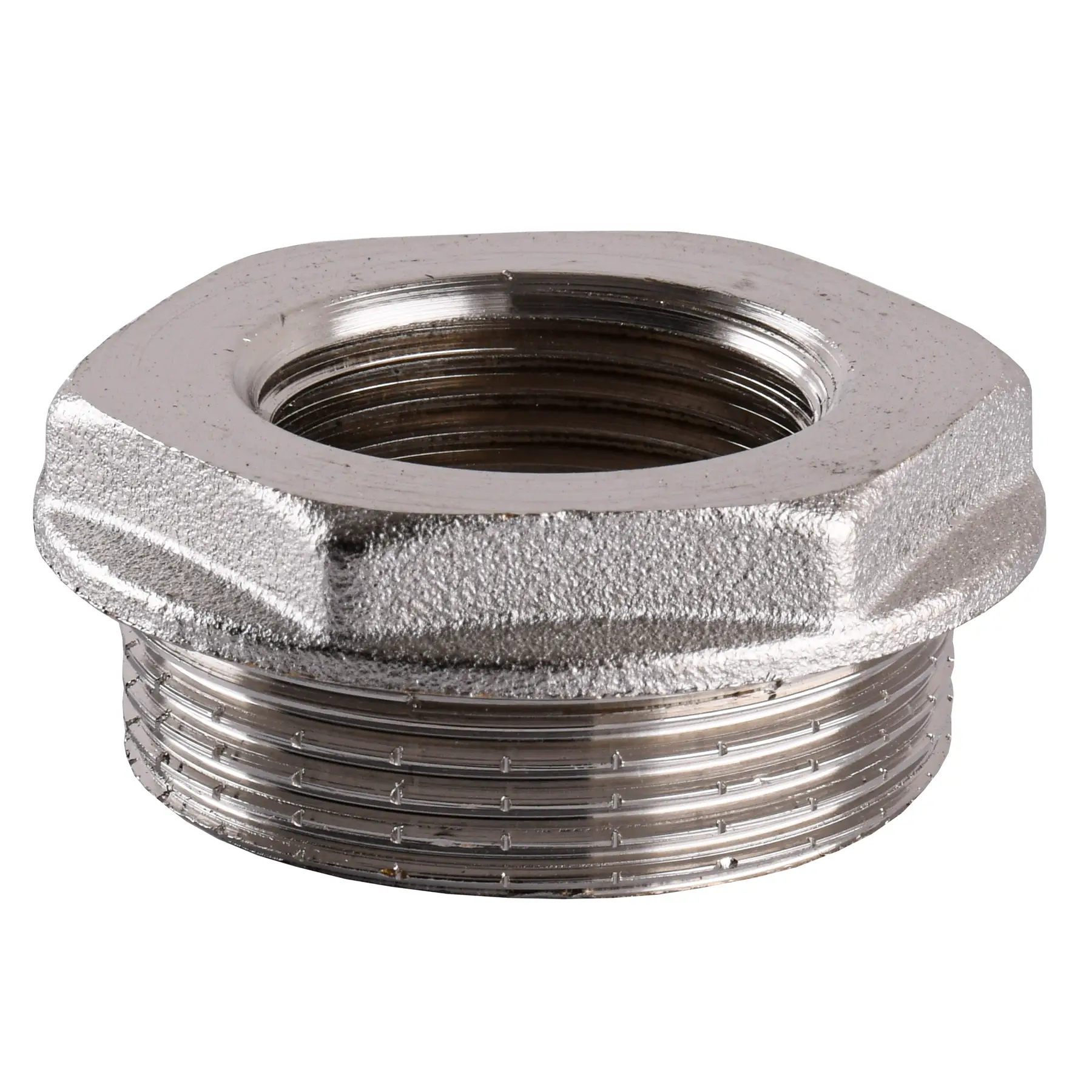 Футорка штампована нікельована 1 1/2" ЗРх1" ВР (А0714Анк VA) Футорка штампована нікельована 1 1/2" ЗРх1" ВР (А0714Анк VA)