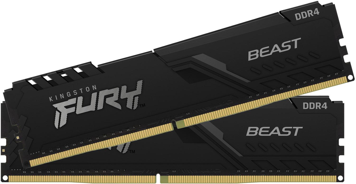 Оперативная память Kingston Fury Beast DDR4 64 Гб KIT 3200 MHz Black (KF432C16BBK2/64) - фото 3 Оперативная память Kingston Fury Beast DDR4 64 Гб KIT 3200 MHz Black (KF432C16BBK2/64) - фото 3