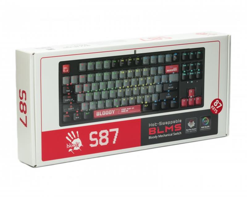 Клавиатура A4Tech S87 Bloody Energy Red BLMS TKL RGB USB-A Black (26451060) - фото 10