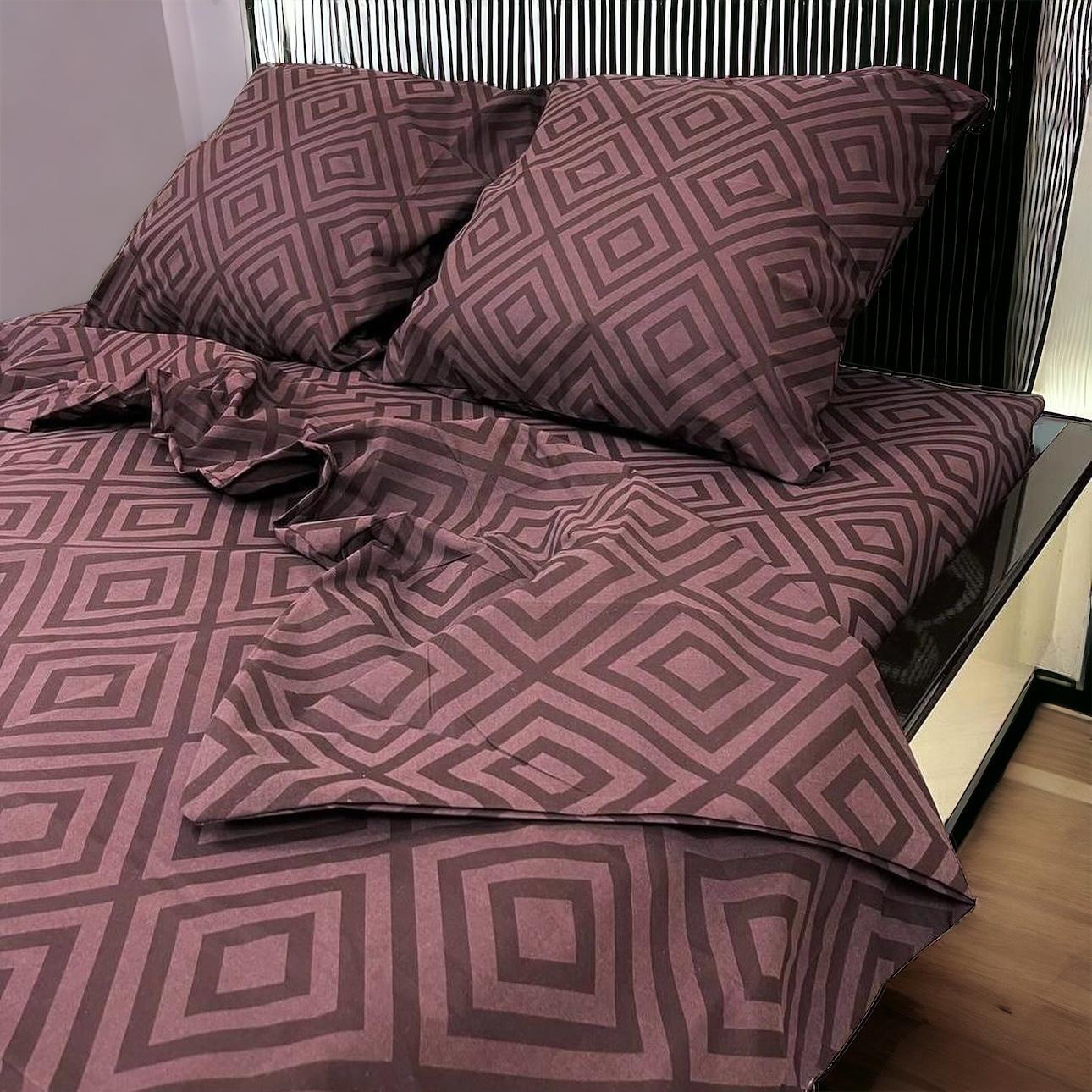 Комплект постельного белья однотонный бязь голд семейный Коричневый - фото 1