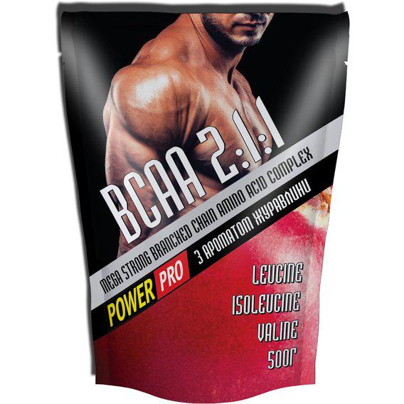 Аминокислота BCAA для спорта Power Pro BCAA 2:1:1 500 г 100 порций Клюква