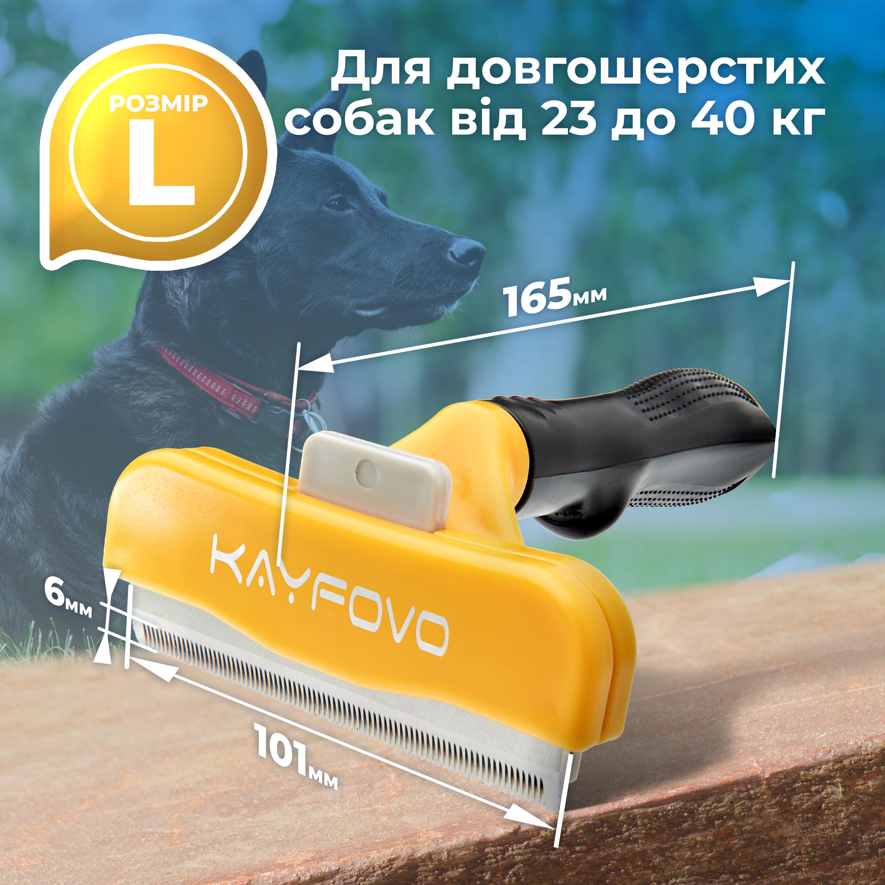 Дешедер гребінець для кішок та довгошерстих собак Kayfovo для видалення підшерстка (29016) - фото 3 Дешедер гребінець для кішок та довгошерстих собак Kayfovo для видалення підшерстка (29016) - фото 3