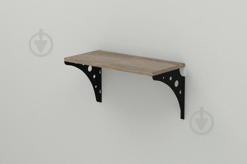 Полиця настінна Ferrum-decor Ханді 2 240x500x240 метал Чорний ДСП Сонома Трюфель 16 мм (XND0005)