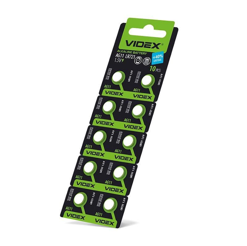 Батарейка для годинників алкалінова Videx AG11 LR721 10 шт. (29924757)