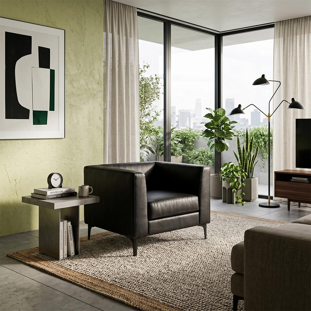 Диван Morgan экокожа Midnight 90х77х70 см Black (rich_sofa_00509)