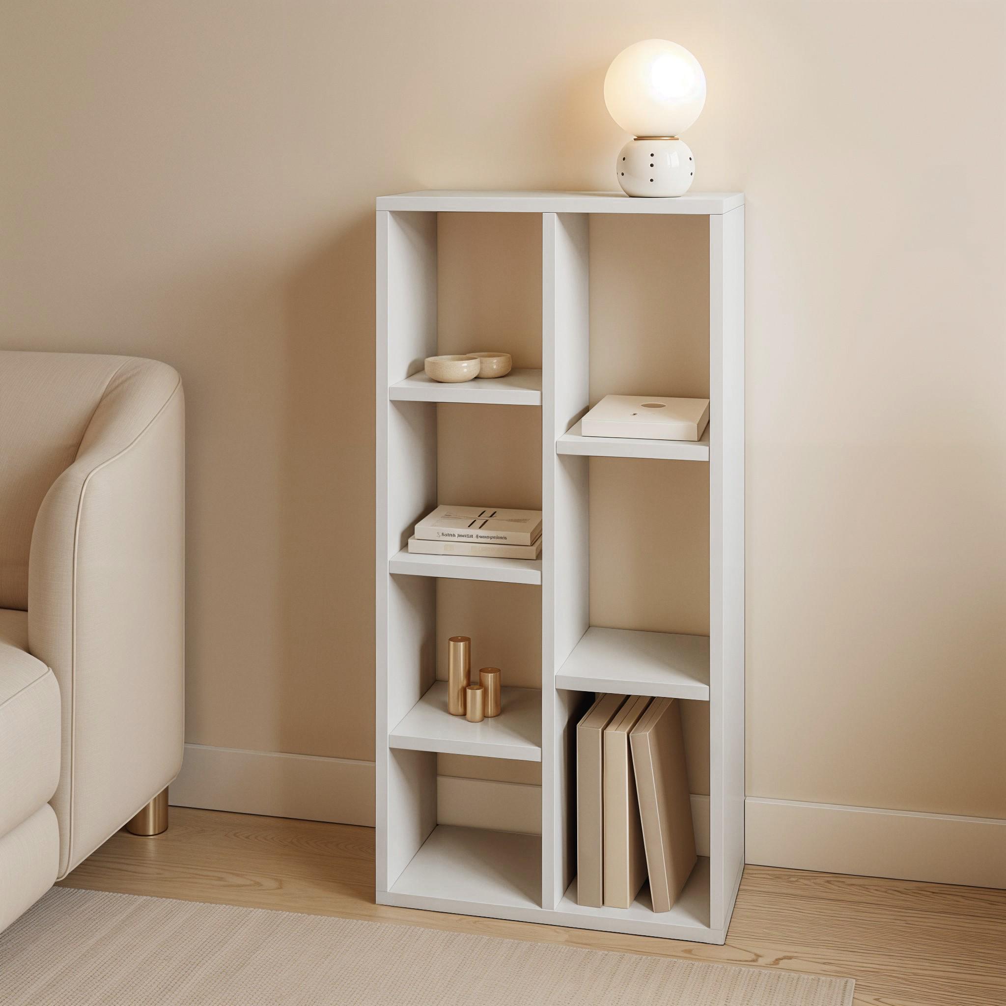 Стелаж для книг та декору на 7 комірок P-34 495x230x1006 мм Білий