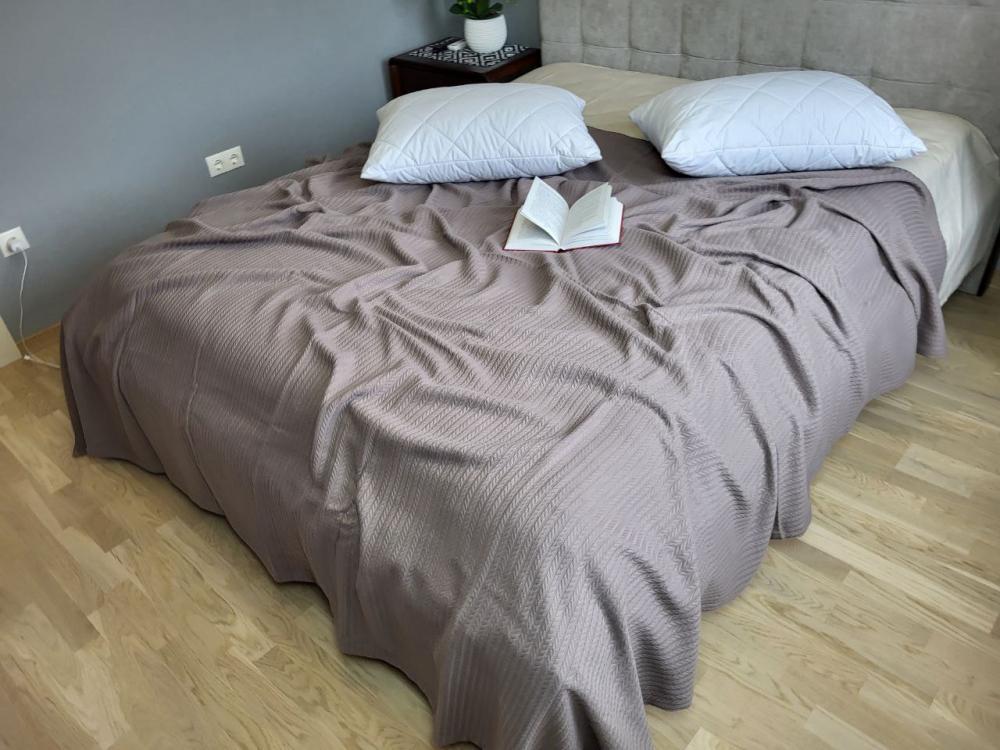 Покрывало Пике Косичка 180x220 см Мокко (11254) - фото 1 Покрывало Пике Косичка 180x220 см Мокко (11254) - фото 1