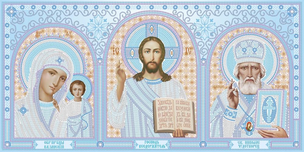 Вышивка бисером Иконостас Алтарь Николай Чудотворец 58х29 см (ТН-1106)