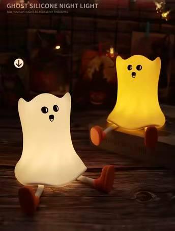 Нічник дитячий силіконовий Привид м'який сенсорний з акумулятором Білий (S05) - фото 4 Нічник дитячий силіконовий Привид м'який сенсорний з акумулятором Білий (S05) - фото 4