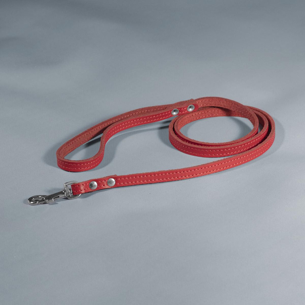 Повідець для собак шкіра ВЕСНА 1,2 м х 12 мм Червоний (2296447580)