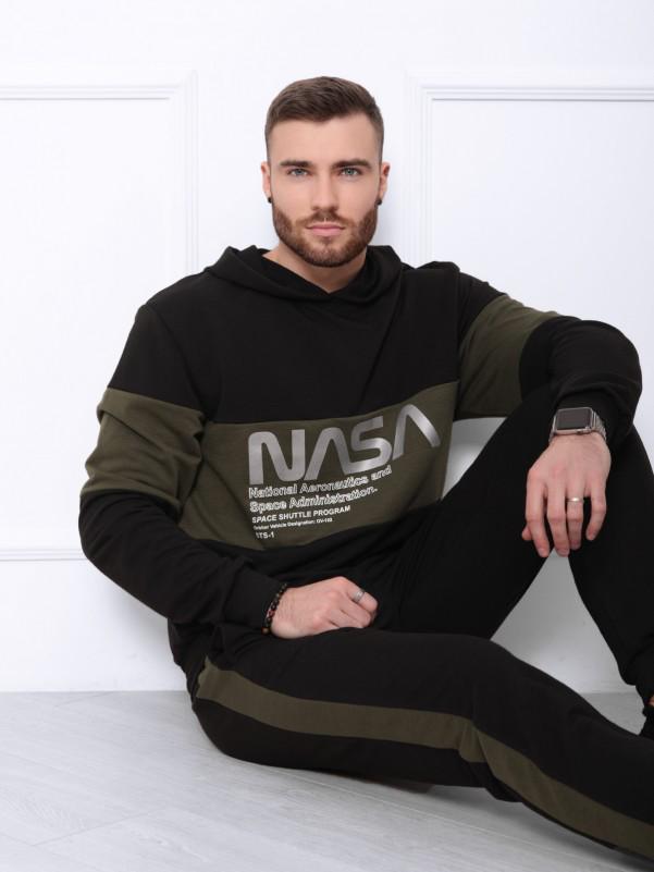 Мужская толстовка ISSA Plus XL Черный/Хаки (GN-408)