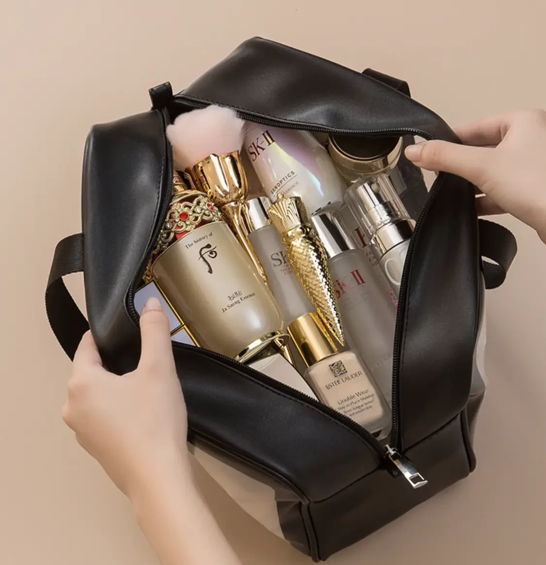 Комплект косметичок-органайзерів 3в1 водонепроникний прозорий Чорний (2449069662) - фото 6