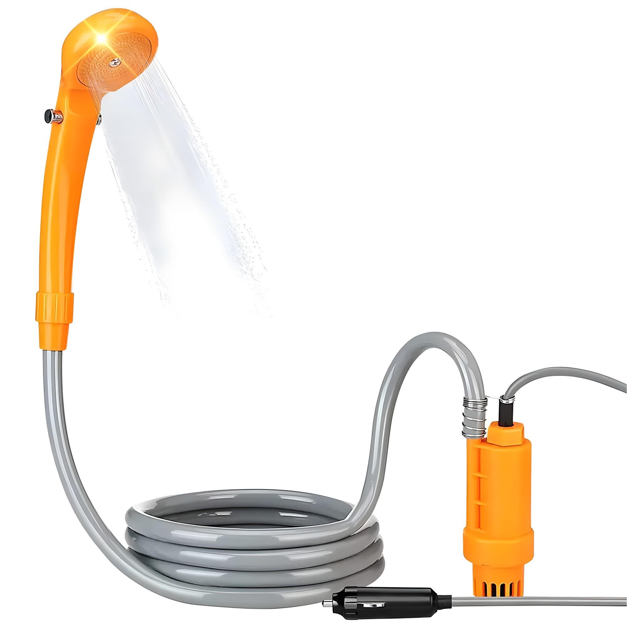 Душ портативный автомобильный Automobile Shower Set от прикуривателя с насосом Orange (440583395) - фото 1