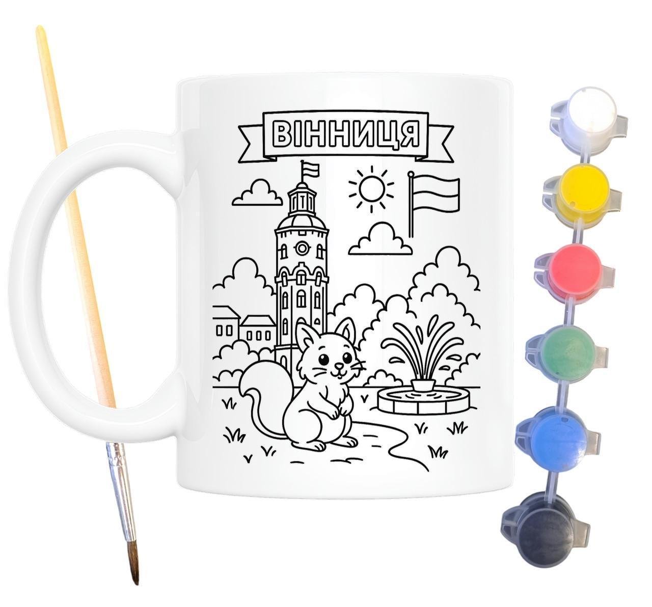 Набор для творчества кружка раскраска город Винница 330 мл Белый (КР0080)