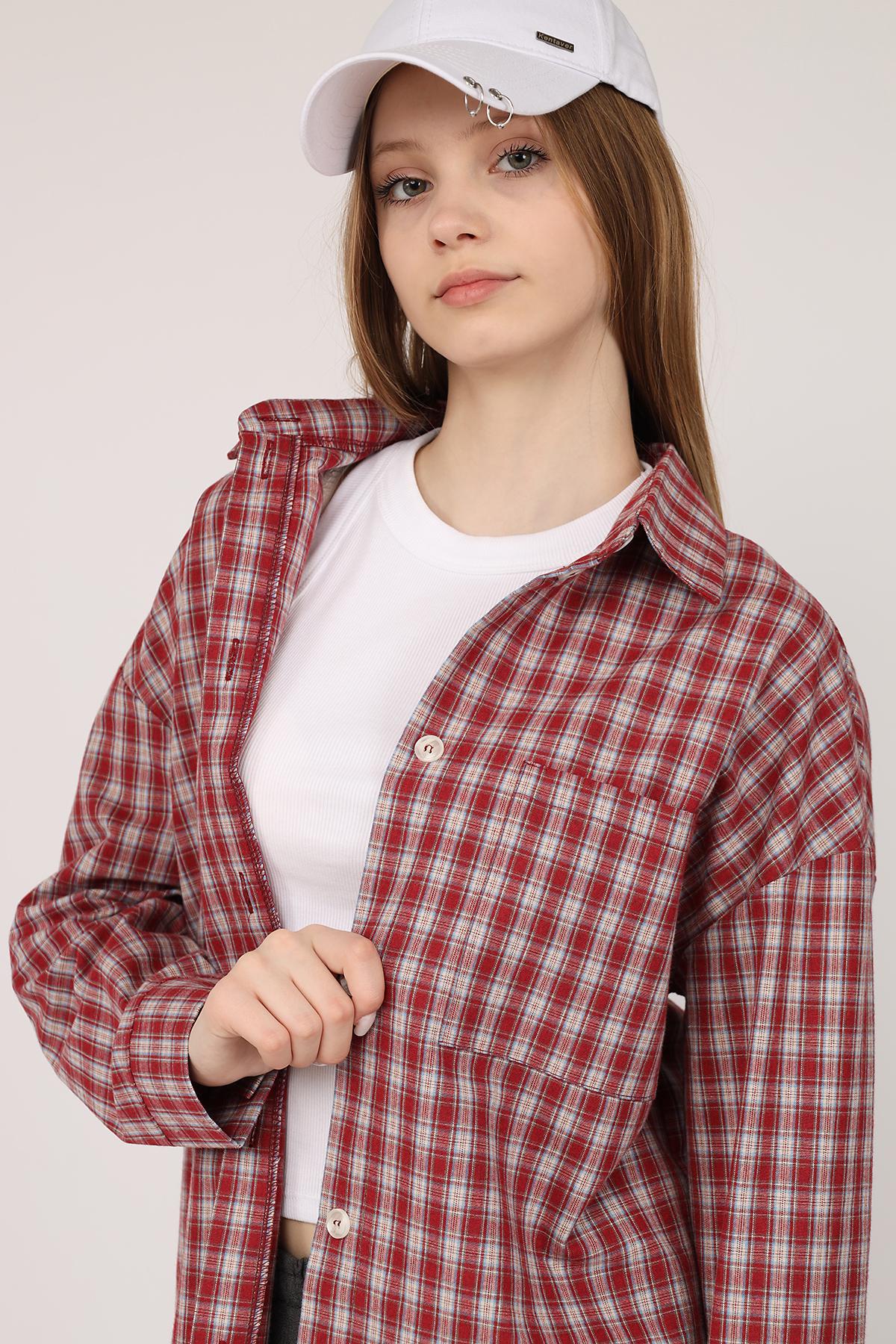 Сорочка з довгим рукавом ЦБ-00271031 жіноча р. 50 Червоний (SKT001047780) - фото 5 Сорочка з довгим рукавом ЦБ-00271031 жіноча р. 50 Червоний (SKT001047780) - фото 5