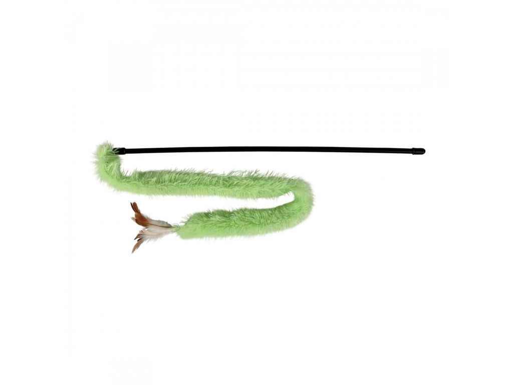 Игрушка для кошек Trixie Палочка с плюшевой лентой и пером 48 см (45724)