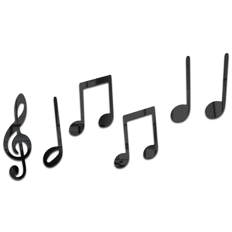 Наклейка дзеркальна на стіну у вигляді нот Symphony акрилова для інтер'єру 6 шт. (010061) Наклейка дзеркальна на стіну у вигляді нот Symphony акрилова для інтер'єру 6 шт. (010061)