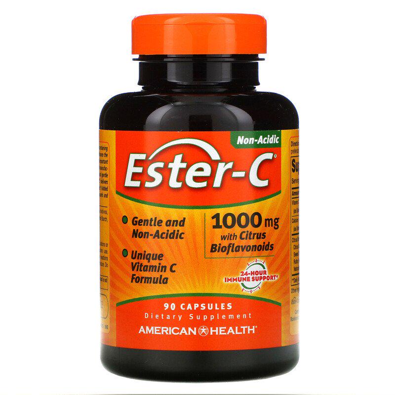 Вітамін С Ester-C American Health 1000 мг з цитрусовими біофлавоноїдами 90 капсул