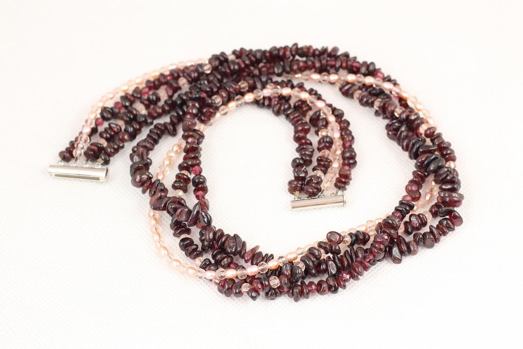 Бусы из граната с натуральными речными жемчужинами 50 см (28602226) Бусы из граната с натуральными речными жемчужинами 50 см (28602226)