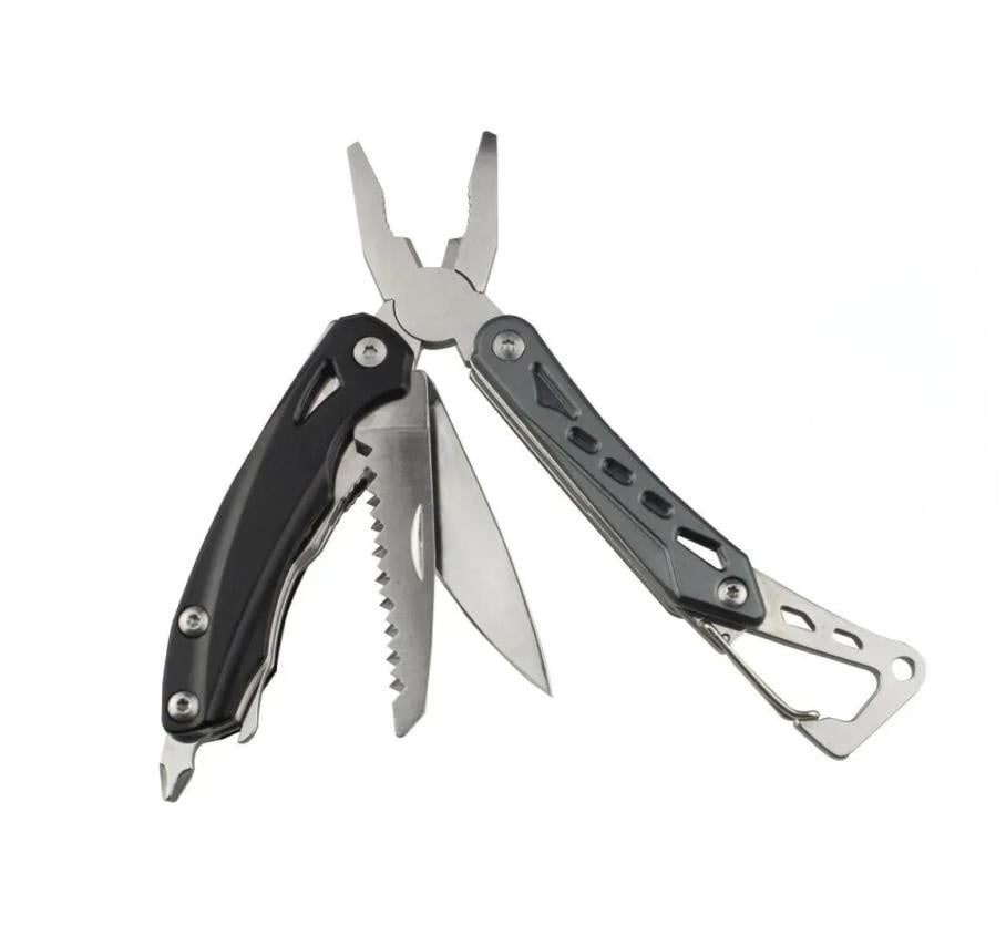 Мультитул складной Traveler MQ015 9в1 с карабином 12 см Black (30835676)