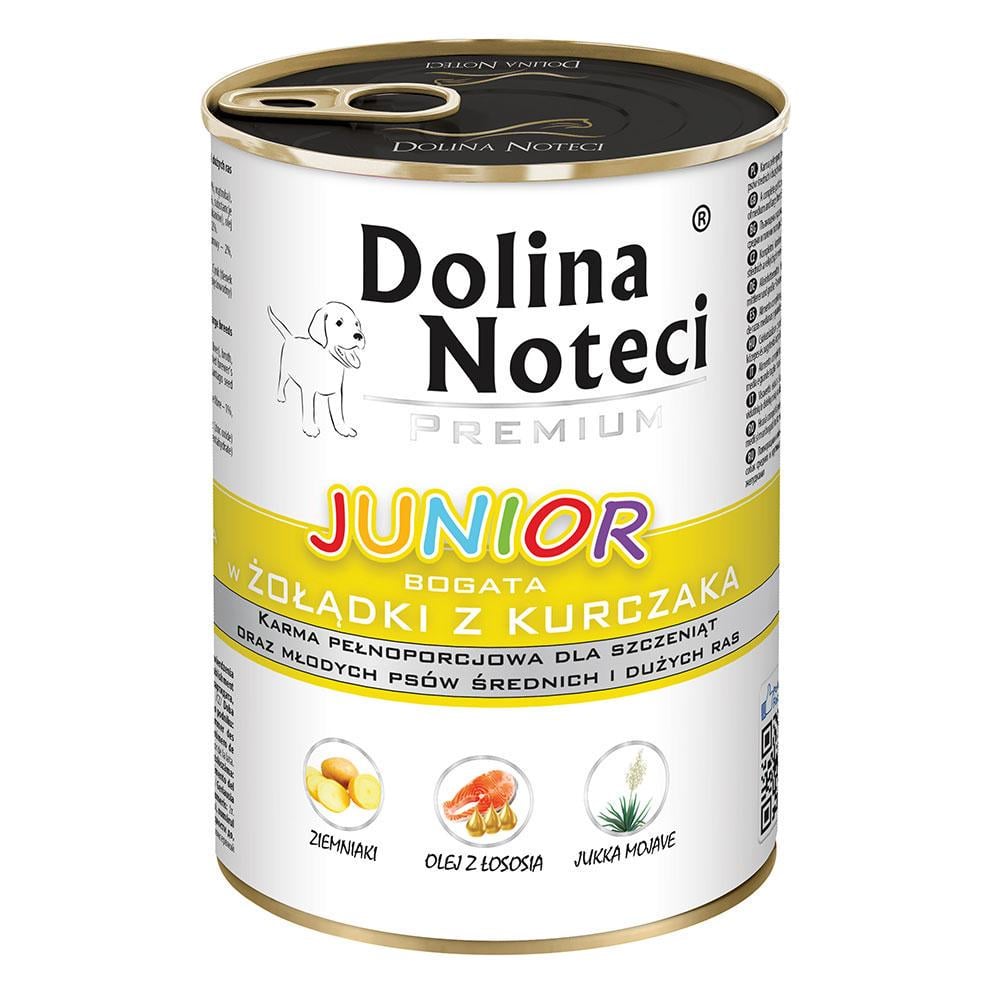 Корм влажний для щенков всех пород Dolina Noteci Premium Junior с куриными желудками 400 г (1735972422)