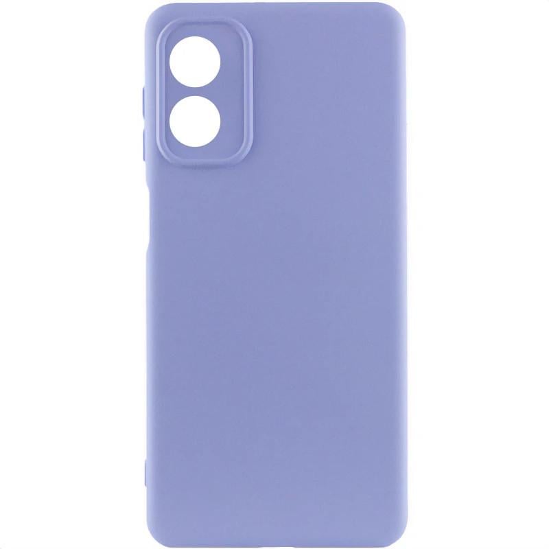 Противоударный чехол TPU GETMAN Liquid Silk Full Camera для Motorola Moto G04 / E14 Сиреневый / Dasheen
