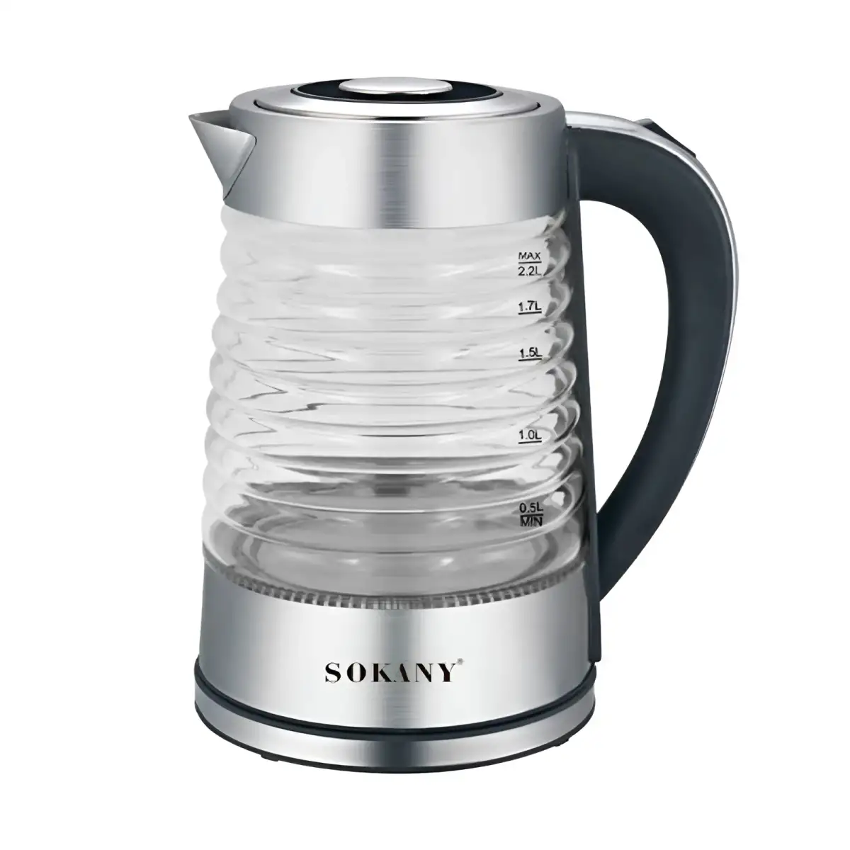Электрочайник стеклянный Sokany SK-1027 2,2 л с подсветкой Прозрачный (118-107-SK1027CST)