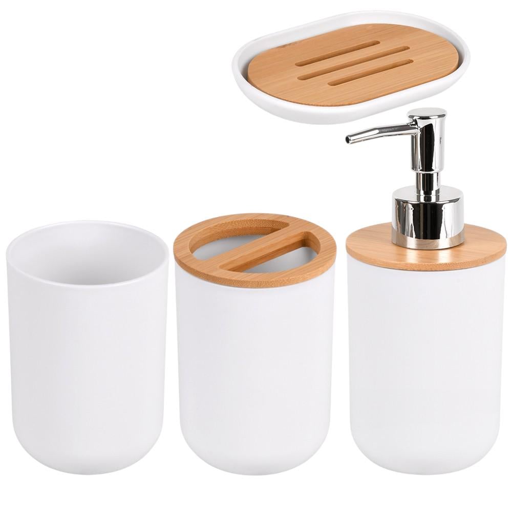 Набор для ванной R34120-W 4 шт. 25х22х7 см Белый (32709360)