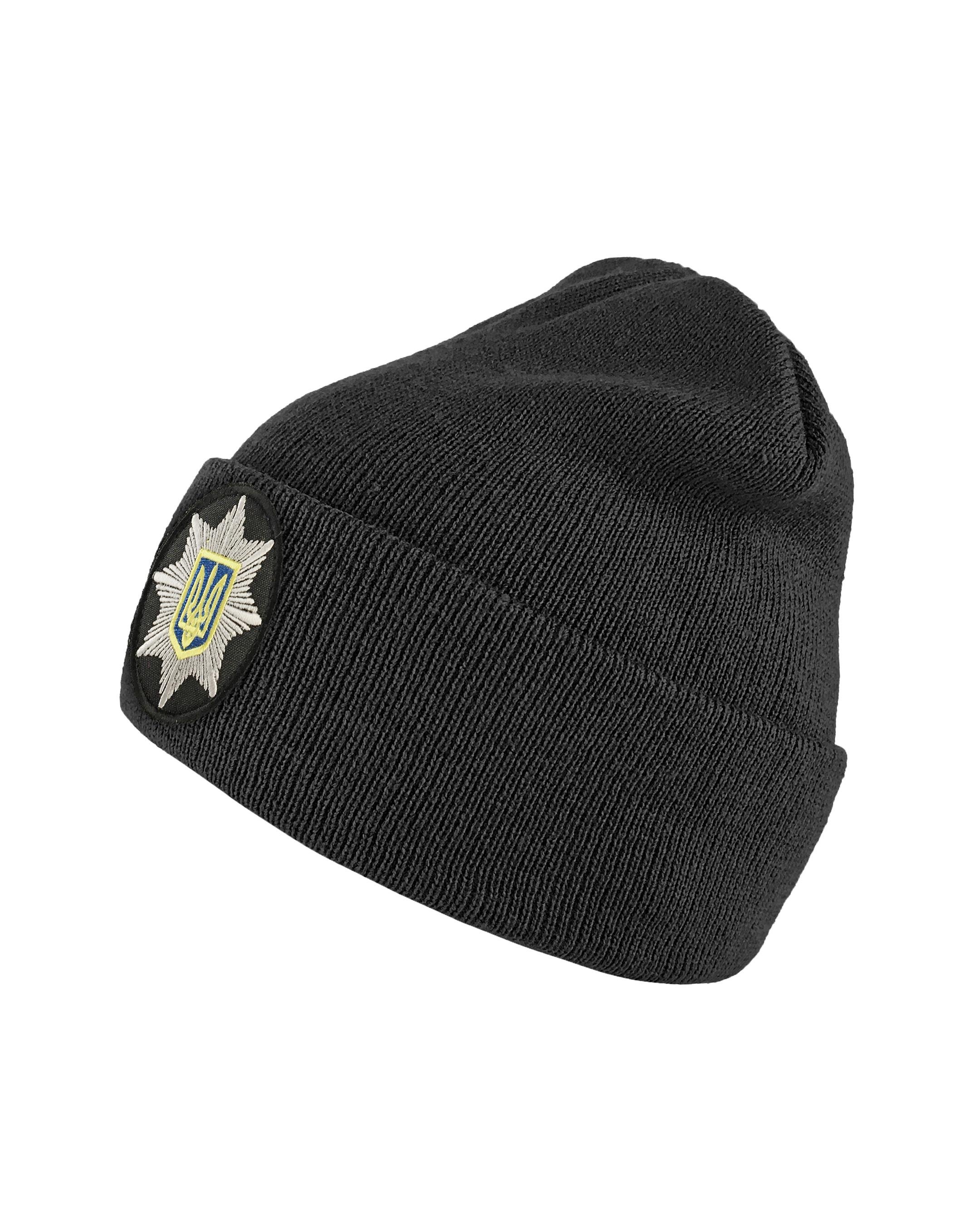 Шапка полиция с цветной кокардой Черный (SHAP-2.1)