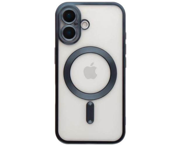 Чехол силиконовый Fashion Shining для iPhone 16 с поддержкой беспроводной зарядки Синиый
