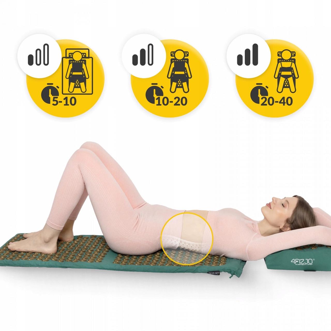 Коврик акупунктурный с подушкой 4fizjo Ergo Mat XL аппликатор Кузнецова Navi Green/Gold (P-5907739315083) - фото 2 Коврик акупунктурный с подушкой 4fizjo Ergo Mat XL аппликатор Кузнецова Navi Green/Gold (P-5907739315083) - фото 2