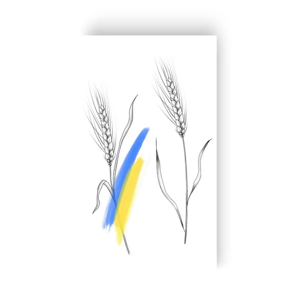 Набір тату тимчасових Українські колоски (L-43)