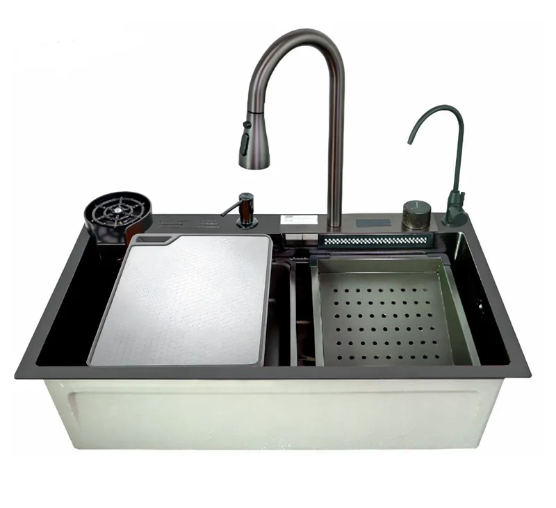 Мийка багатофункціональна Zerix ZH7546-SET-07 micro decor з вбудованим змішувачем з нержавіючої сталі Graphite (ZM559